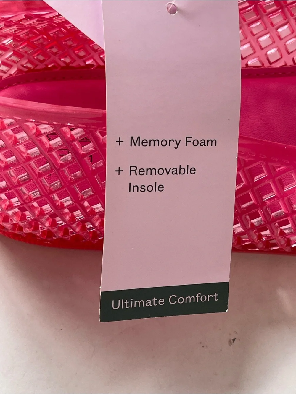wild fable Bright Pink Isabella Jelly Ballet Flats Memory Foam Insoles NWT